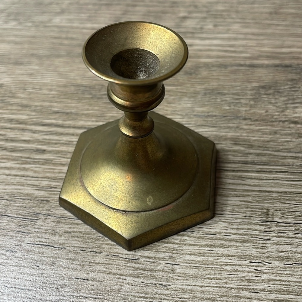 Mini Brass Candlestick Holder